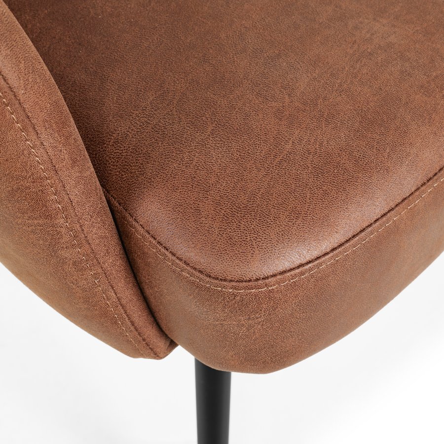 Amsterdam Spisebordsstol i Brun Microfiber med Swing Back & Stel i Sort Metal fra Hundevad & Co - Billede 8