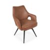 Amsterdam Spisebordsstol i Brun Microfiber med Swing Back & Stel i Sort Metal fra Hundevad & Co - Billede 9