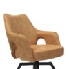 Amsterdam Spisebordsstol i Cognac Microfiber & Stel i Sort Metal fra Hundevad & Co | Med Swing Back Funktion - Billede 5