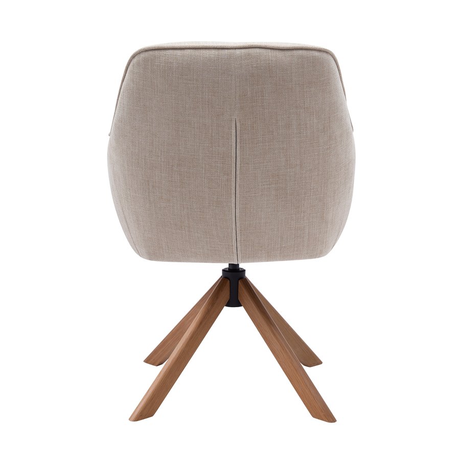 Avola Lænestol i Beige Polyester med Drejefunktion & Ben i Egetræ fra Unique Furniture | D65xB57xH86 cm - Billede 5