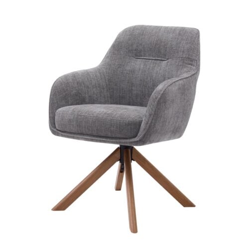 Avola Lænestol i Grafit Polyester & Drejelige Ben i Egetræ fra Unique Furniture | B57xD65xH86 cm - Billede 1