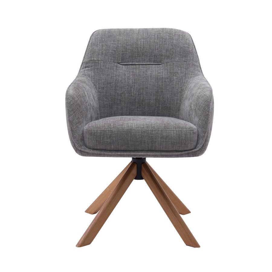 Avola Lænestol i Grafit Polyester & Drejelige Ben i Egetræ fra Unique Furniture | B57xD65xH86 cm - Billede 2