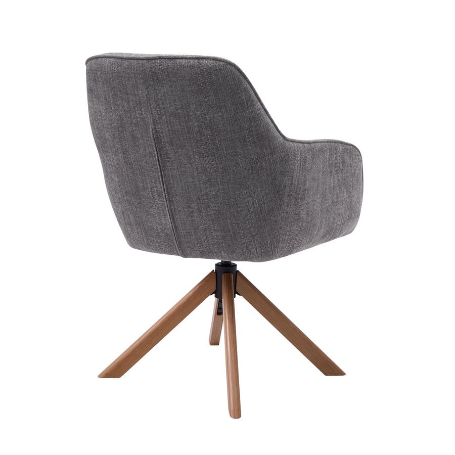 Avola Lænestol i Grafit Polyester & Drejelige Ben i Egetræ fra Unique Furniture | B57xD65xH86 cm - Billede 4