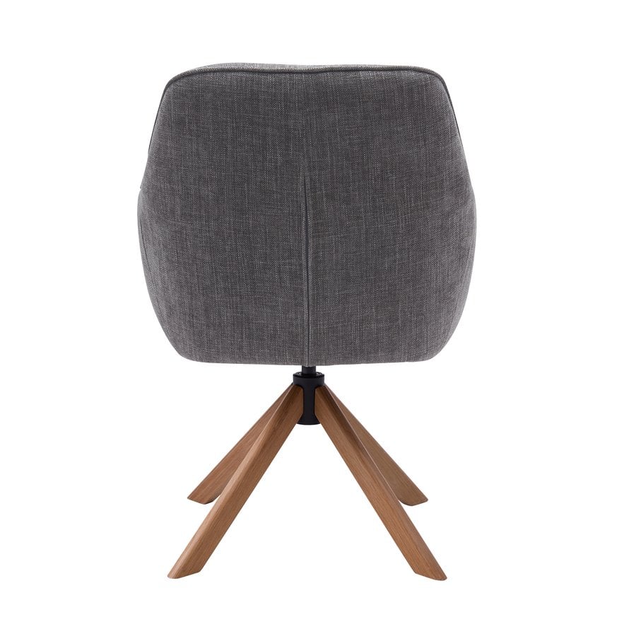 Avola Lænestol i Grafit Polyester & Drejelige Ben i Egetræ fra Unique Furniture | B57xD65xH86 cm - Billede 5