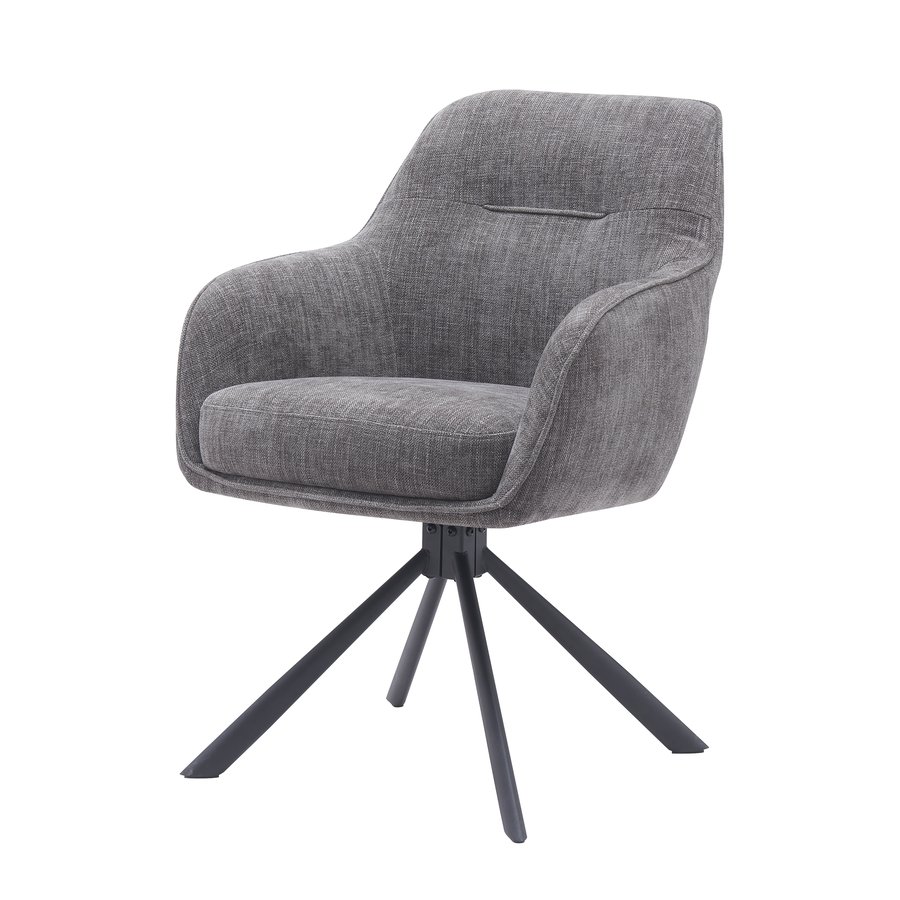 Avola Lænestol i Grafit Polyester med Drejefunktion & Ben i Sort Metal fra Unique Furniture | B59xD65xH89 cm - Billede 3