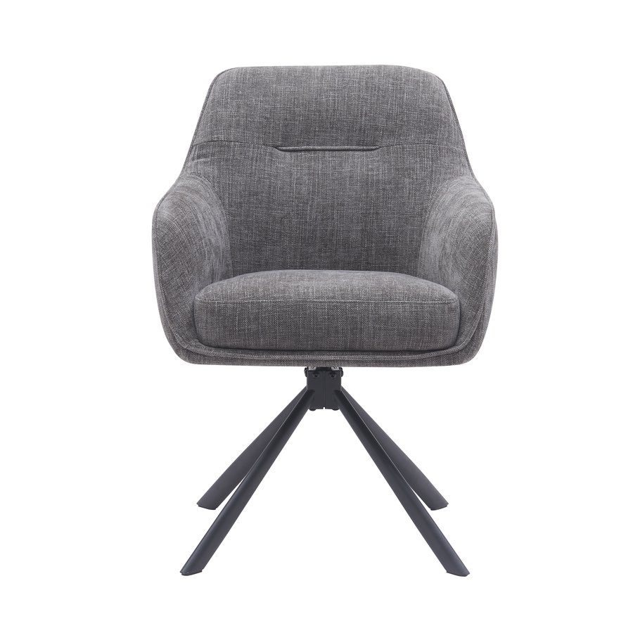 Avola Lænestol i Grafit Polyester med Drejefunktion & Ben i Sort Metal fra Unique Furniture | B59xD65xH89 cm - Billede 4
