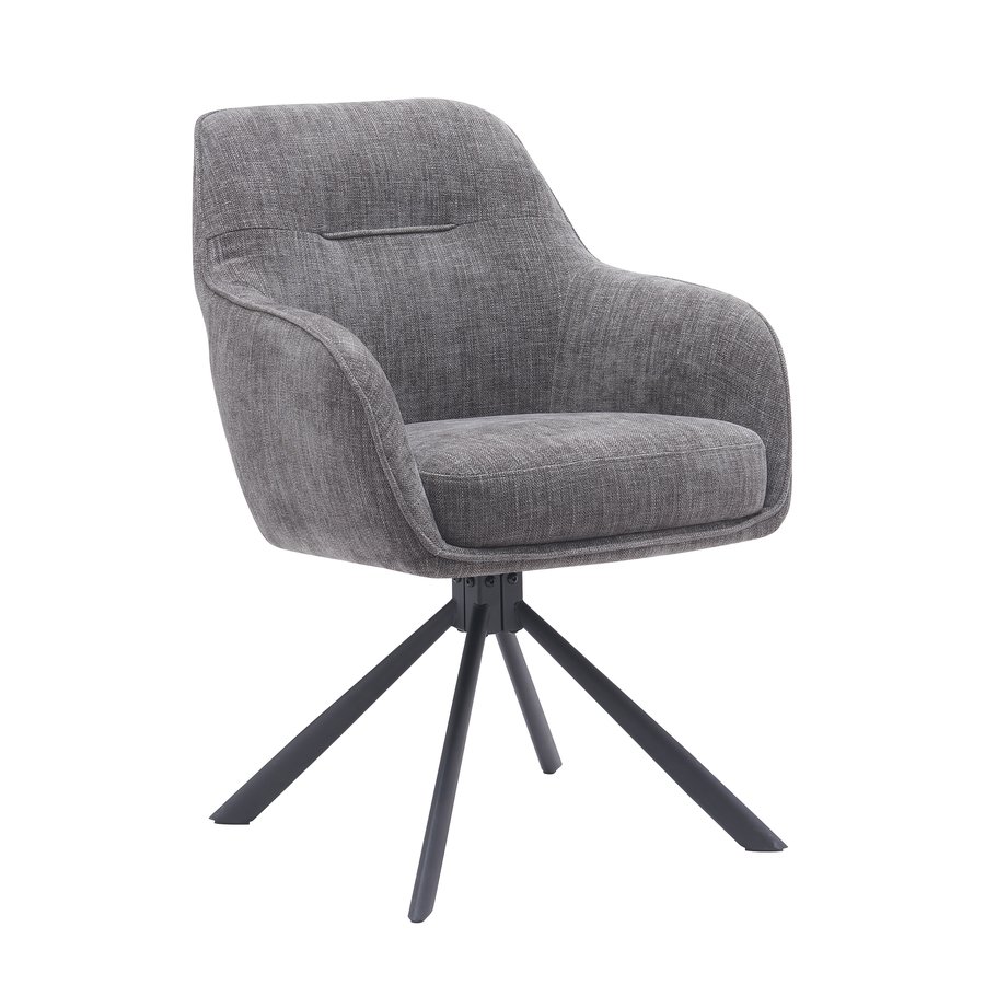 Avola Lænestol i Grafit Polyester med Drejefunktion & Ben i Sort Metal fra Unique Furniture | B59xD65xH89 cm - Billede 6