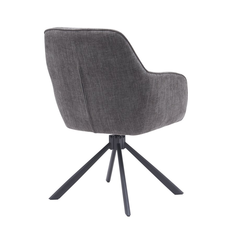 Avola Lænestol i Grafit Polyester med Drejefunktion & Ben i Sort Metal fra Unique Furniture | B59xD65xH89 cm - Billede 7
