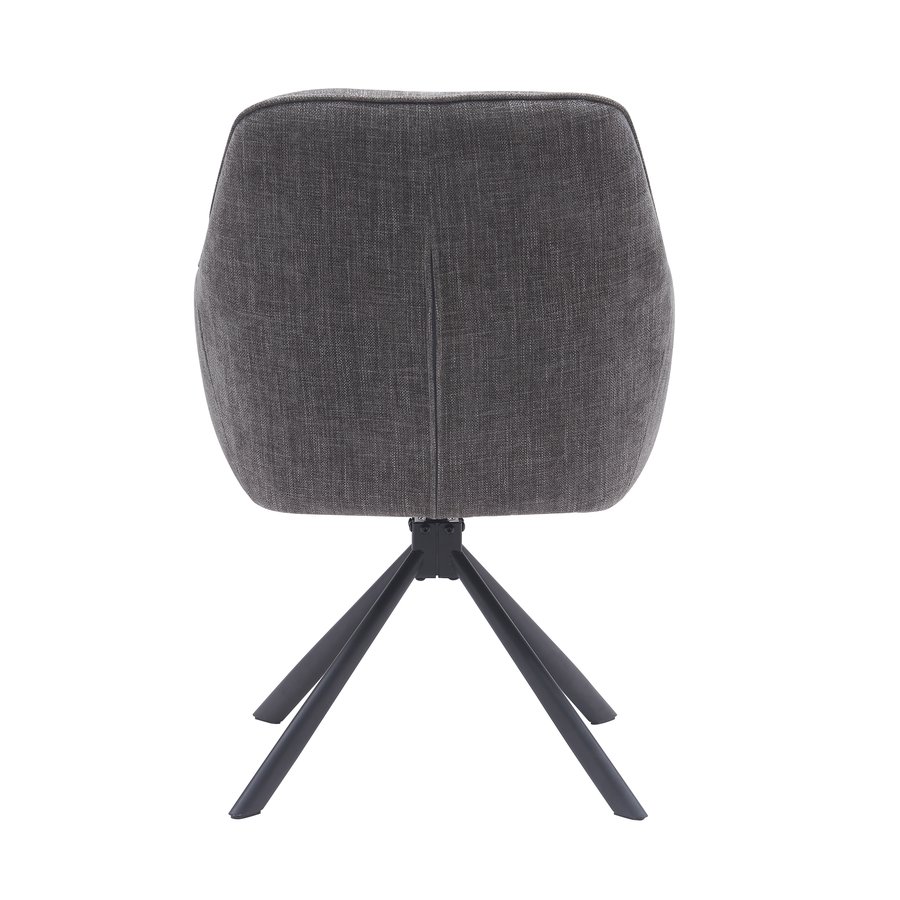 Avola Lænestol i Grafit Polyester med Drejefunktion & Ben i Sort Metal fra Unique Furniture | B59xD65xH89 cm - Billede 8