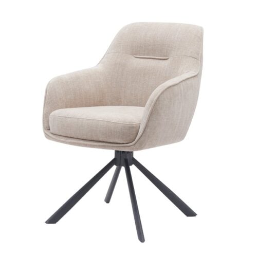 Avola Lænestol i Linen Polyester med Drejefunktion & Ben i Sort fra Unique Furniture | D65xB59xH89 cm - Billede 1