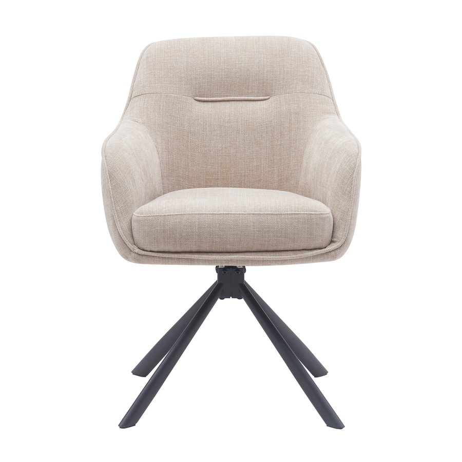 Avola Lænestol i Linen Polyester med Drejefunktion & Ben i Sort fra Unique Furniture | D65xB59xH89 cm - Billede 2