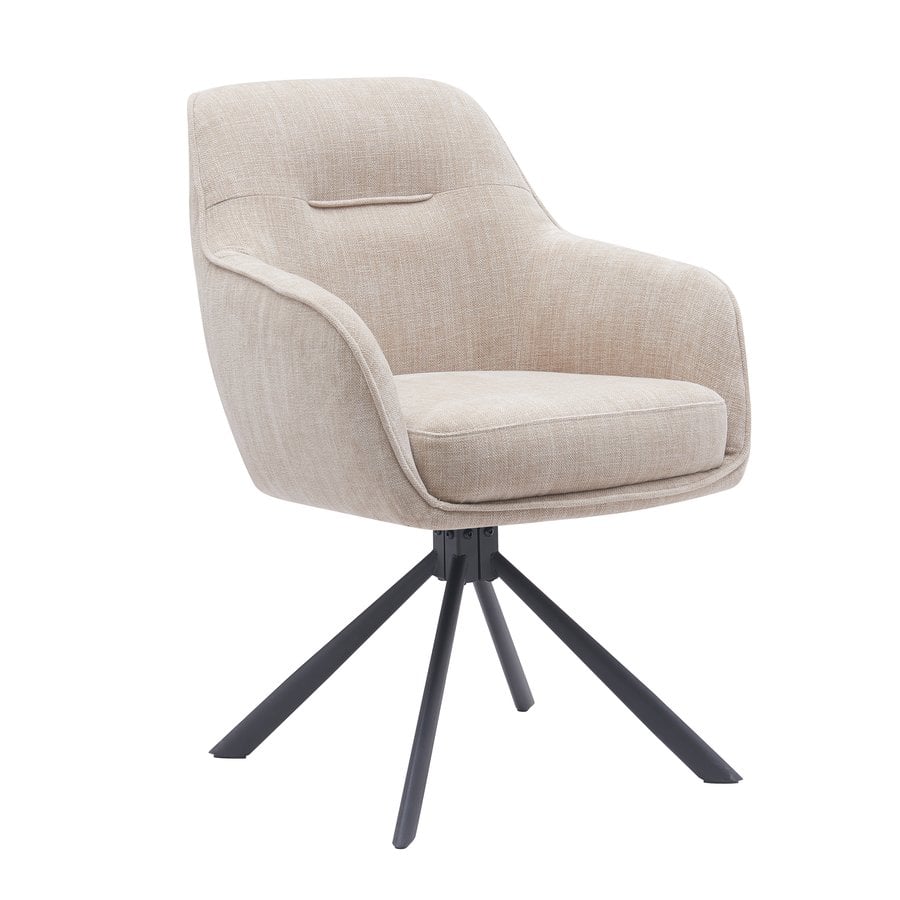 Avola Lænestol i Linen Polyester med Drejefunktion & Ben i Sort fra Unique Furniture | D65xB59xH89 cm - Billede 3