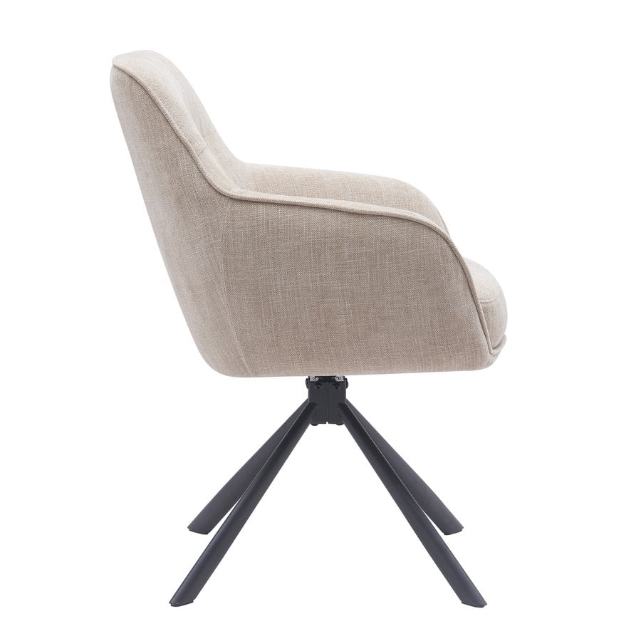 Avola Lænestol i Linen Polyester med Drejefunktion & Ben i Sort fra Unique Furniture | D65xB59xH89 cm - Billede 4