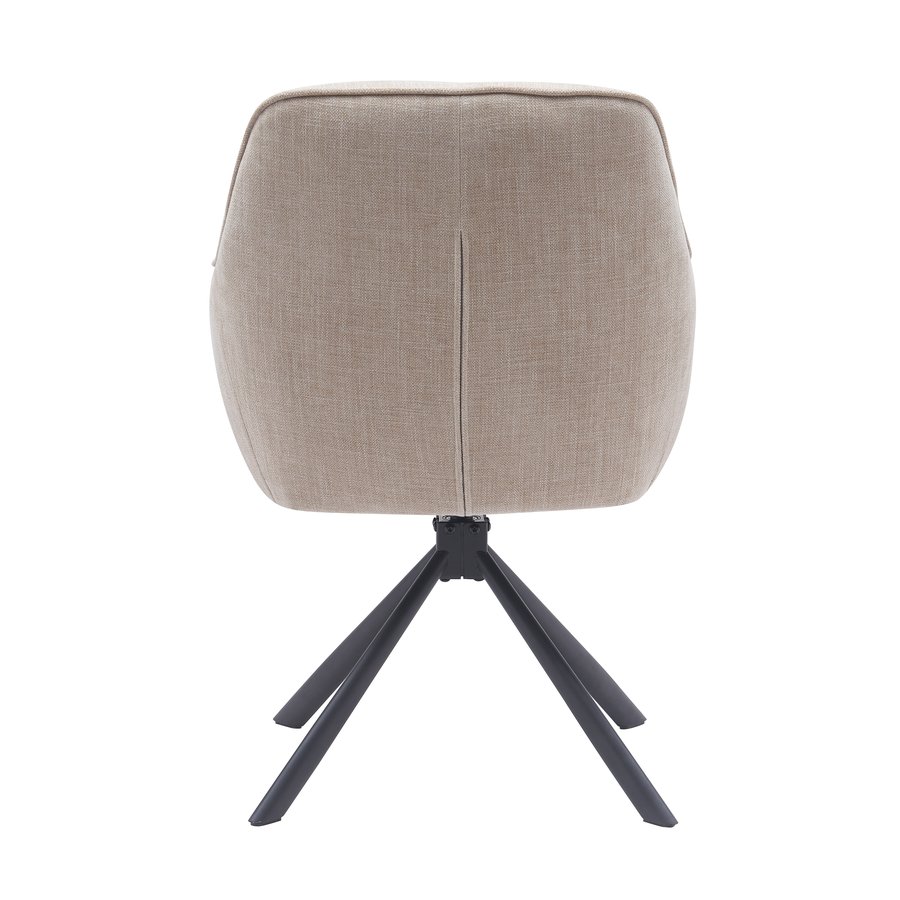 Avola Lænestol i Linen Polyester med Drejefunktion & Ben i Sort fra Unique Furniture | D65xB59xH89 cm - Billede 6