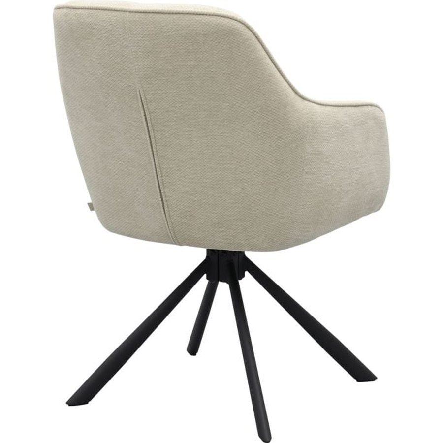 Avola V2 Lænestol i Sand Polyester med Drejefod & Ben i Sort Metal fra Unique Furniture | B65xD59xH89 cm - Billede 4