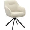 Avola V2 Lænestol i Sand Polyester med Drejefod & Ben i Sort Metal fra Unique Furniture | B65xD59xH89 cm - Billede 6