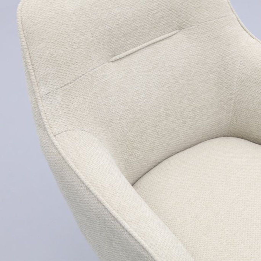 Avola V2 Lænestol i Sand Polyester med Drejefod & Ben i Sort Metal fra Unique Furniture | B65xD59xH89 cm - Billede 7