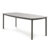 Crete Udendørs Spisebord med Stel i Aluminium & Bordplade i Matteret Glas fra Lexpo Living | Sand | 100x220 cm hos uniquebeds, home & living - Billede 1