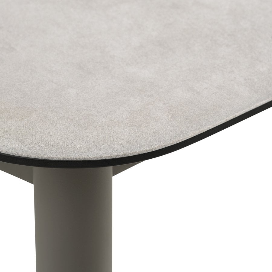 Crete Udendørs Spisebord med Stel i Aluminium & Bordplade i Matteret Glas fra Lexpo Living | Sand | 100x220 cm hos uniquebeds, home & living - Billede 2