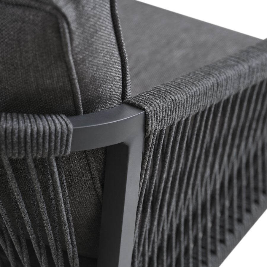 Cuba Udendørs Loungesæt i Aluminium & Reb fra Lexpo Living | Sand, Anthracite | Loungesofa + 2x Loungestole + Sofabord hos uniquebeds, home & living - Billede 2