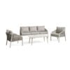Cuba Udendørs Loungesæt i Aluminium & Reb fra Lexpo Living | Sand, Anthracite | Loungesofa + 2x Loungestole + Sofabord hos uniquebeds, home & living - Billede 3