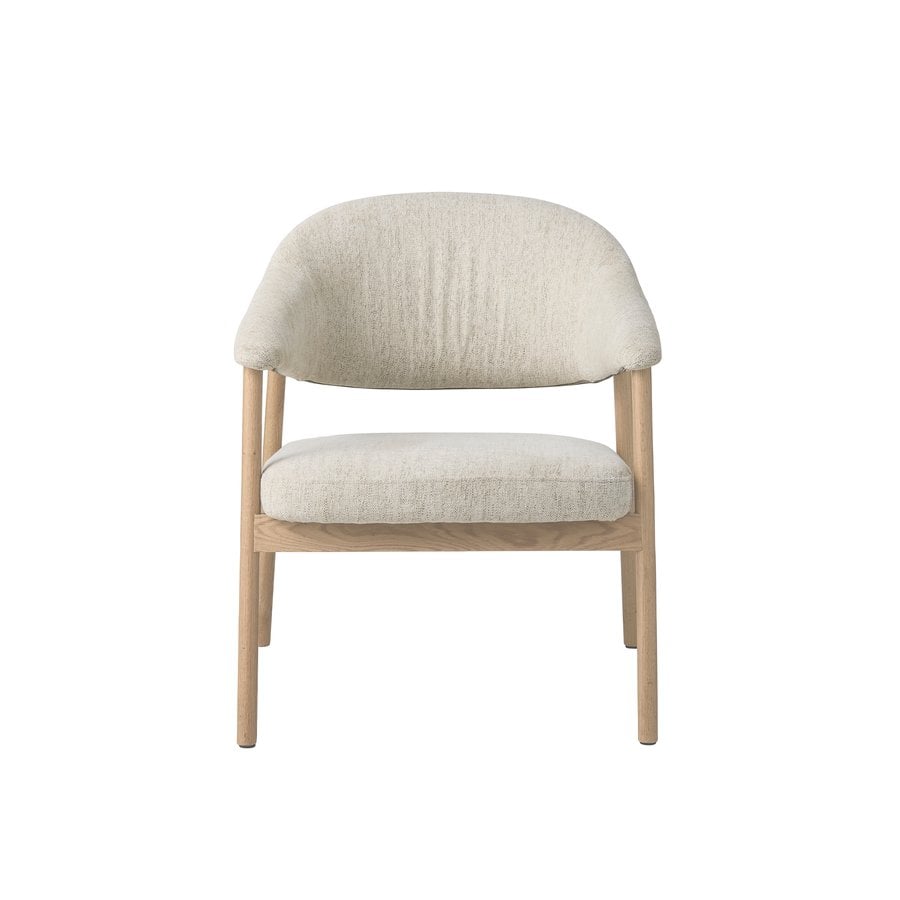 elk-lounge-lnestol-i-sand-polyester-ben-i-hvidpigmenteret-egetr-fra-un-2 Elk Lounge Lænestol i Sand Polyester & Ben i Hvidpigmenteret Egetræ fra Unique Furniture | D71xB68.5xH76 cm - Billede 2