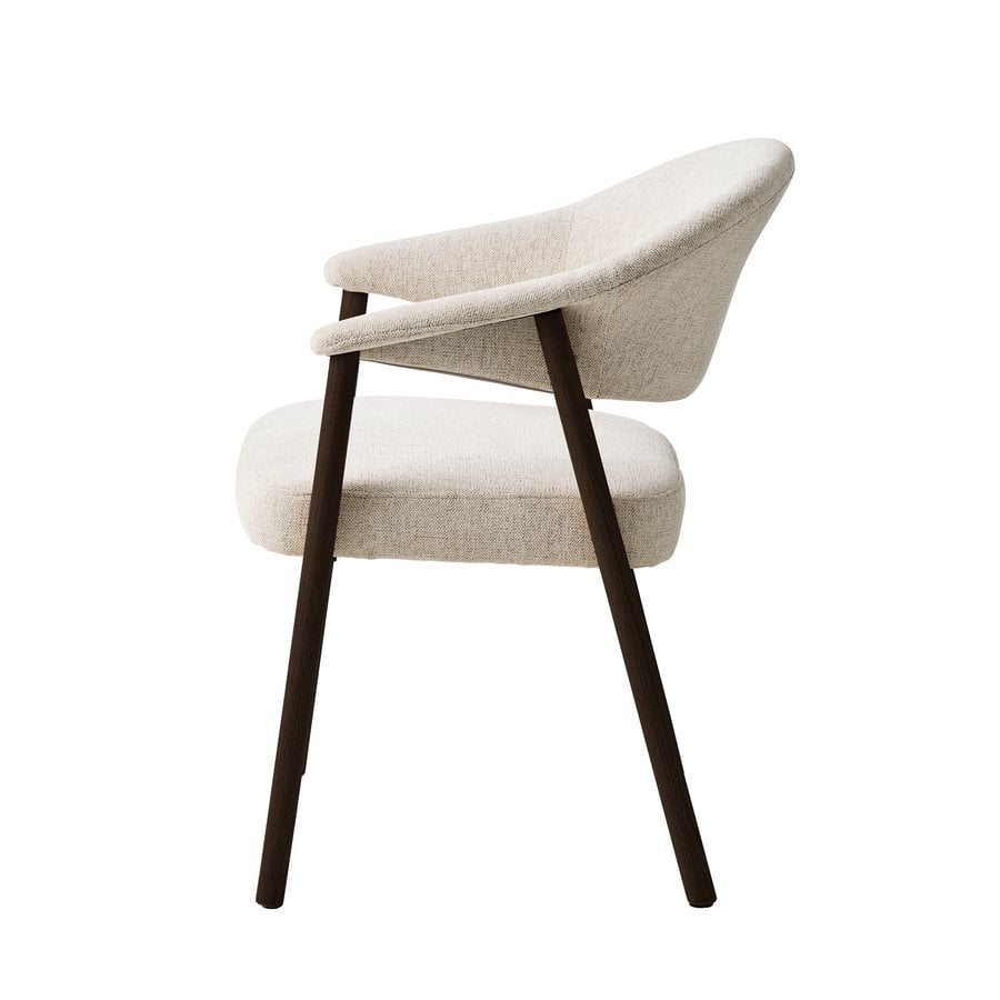 ELK Spisebordsstol i Sand Polyester & Ben i Mørk Espresso Egetræ fra Unique Furniture | B63xD63xH81 cm - Billede 3
