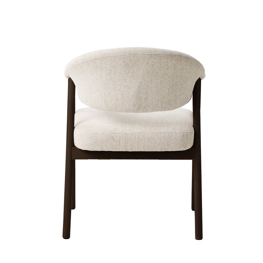 ELK Spisebordsstol i Sand Polyester & Ben i Mørk Espresso Egetræ fra Unique Furniture | B63xD63xH81 cm - Billede 4
