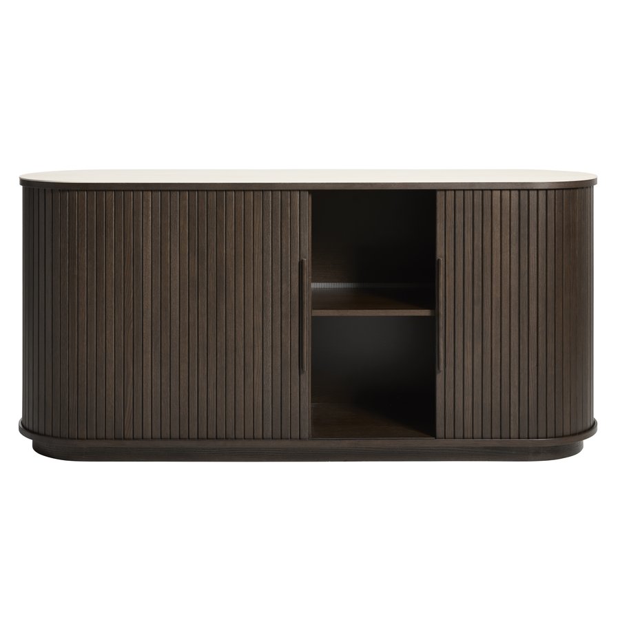 Enna Sideboard i Dark Espresso Egetræ & Sand Keramik fra Unique Furniture | B165xD45xH76 cm - Billede 4