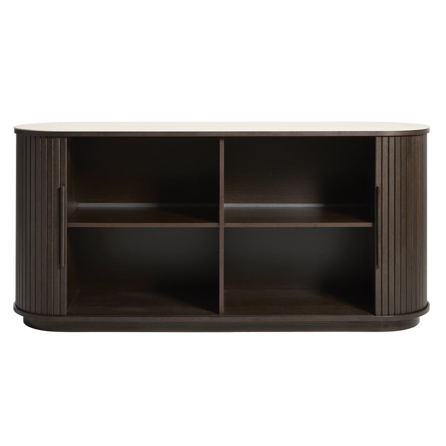 Enna Sideboard i Dark Espresso Egetræ & Sand Keramik fra Unique Furniture | B165xD45xH76 cm - Billede 5