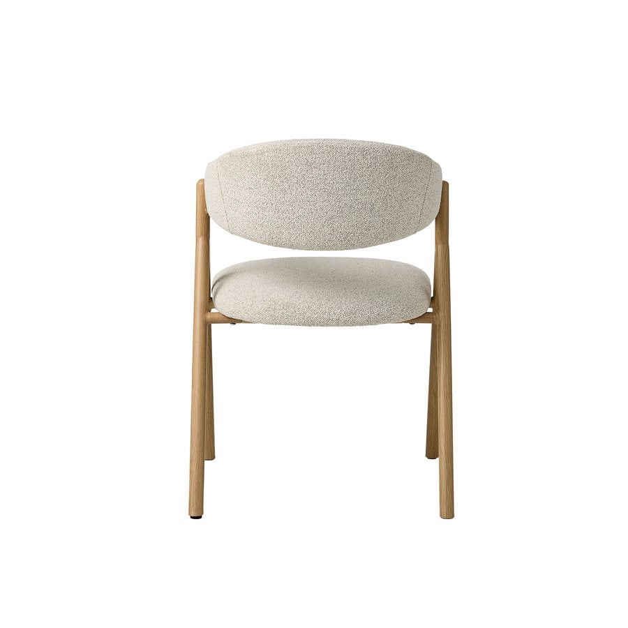 Frances Spisebordsstol i Off White Polyester & Ben i Natur Egetræ & Metal fra Unique Furniture | B58xD57,5xH82 cm - Billede 3