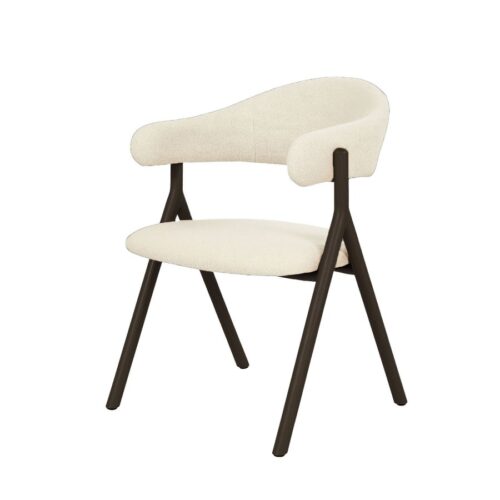 Frances Spisebordsstol i Råhvid Polyester & Ben i Mørk Espresso Egetræ & Metal fra Unique Furniture | B58xD57.5xH82 cm - Billede 1