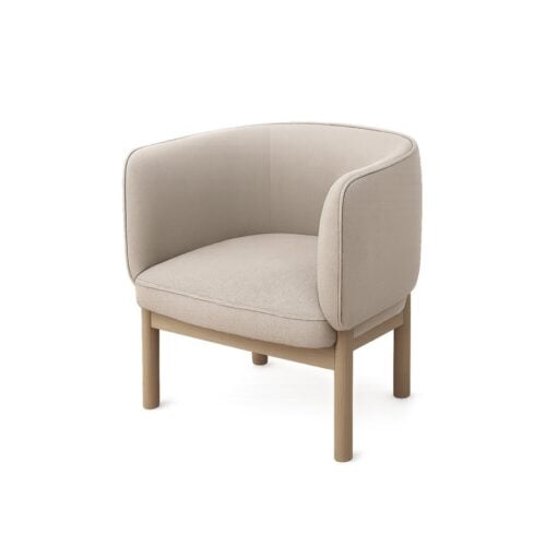 HALO Lænestol i Sand Polyester & Ben i Egetræ fra Unique Furniture | D69xB84.5xH71.5 cm - Billede 1
