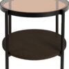 Hassel Sidebord i Tawny Espresso Melamin & Glas & Stel i Sort Metal fra Unique Furniture | Ø48x50 cm - Billede 1