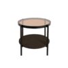 Hassel Sidebord i Tawny Espresso Melamin & Glas & Stel i Sort Metal fra Unique Furniture | Ø48x50 cm - Billede 2