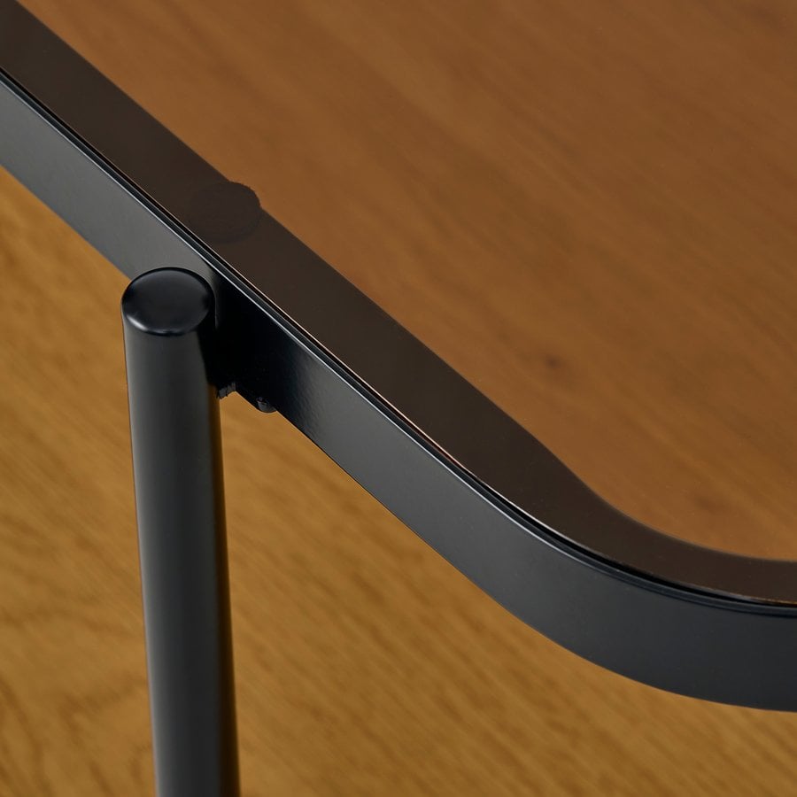 Hassel Sofabord i Tawny Egetræ & Glas & Stel i Sort Metal fra Unique Furniture | B120xD60xH45 cm - Billede 4
