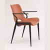liva-armstol-i-cognac-kernelder-pu-stel-i-sort-metal-fra-hundevad-co-2 Liva Armstol i Cognac Kernelæder & PU & Stel i Sort Metal fra Hundevad & Co - Billede 2