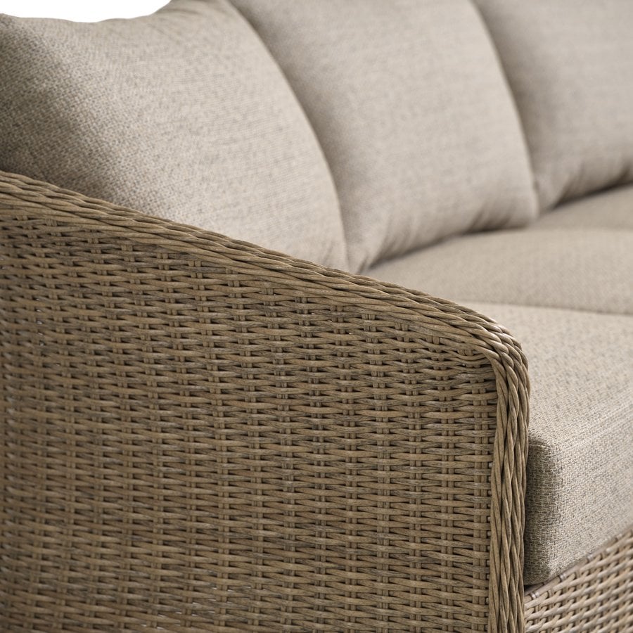 Maderia Udendørs Loungesæt i Polyrattan med Hynder fra Lexpo Living | Beige/Neutral | Sofa + 2x Loungestole + Sofabord hos uniquebeds, home & living - Billede 2