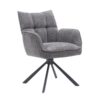 Marilla Lænestol i Graphite Polyester med Drejefunktion & Ben i Sort Metal fra Unique Furniture | B59xD65xH88 cm - Billede 5