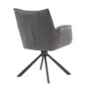 Marilla Lænestol i Graphite Polyester med Drejefunktion & Ben i Sort Metal fra Unique Furniture | B59xD65xH88 cm - Billede 6