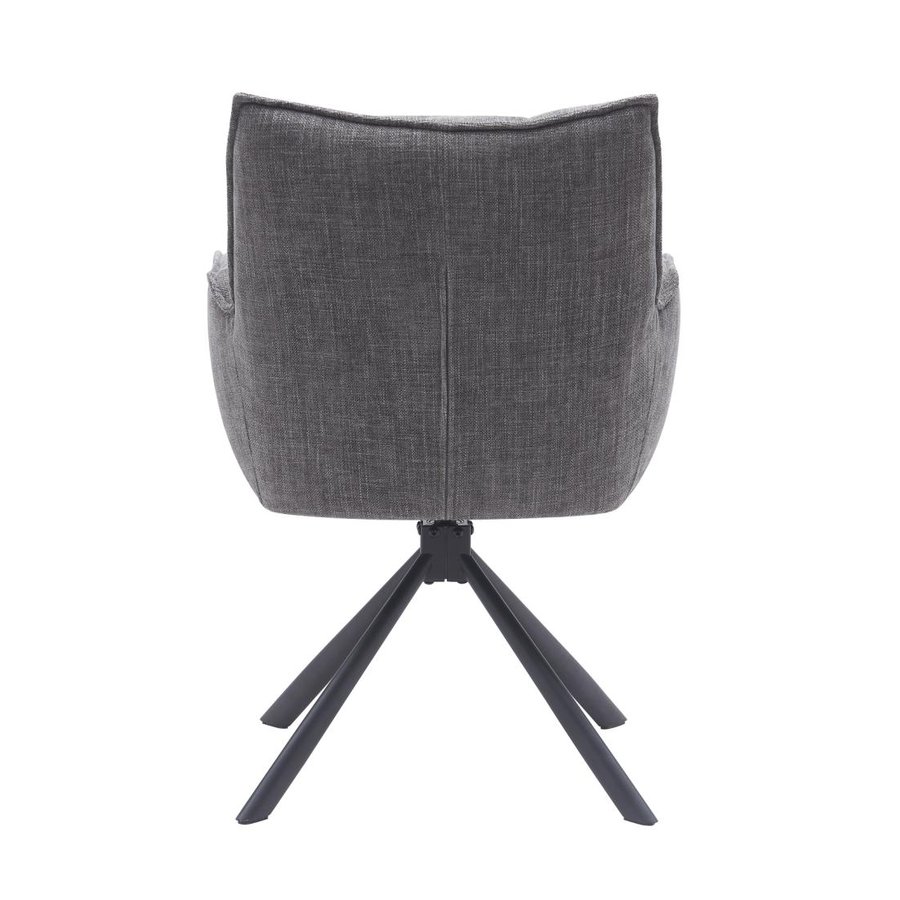 Marilla Lænestol i Graphite Polyester med Drejefunktion & Ben i Sort Metal fra Unique Furniture | B59xD65xH88 cm - Billede 7