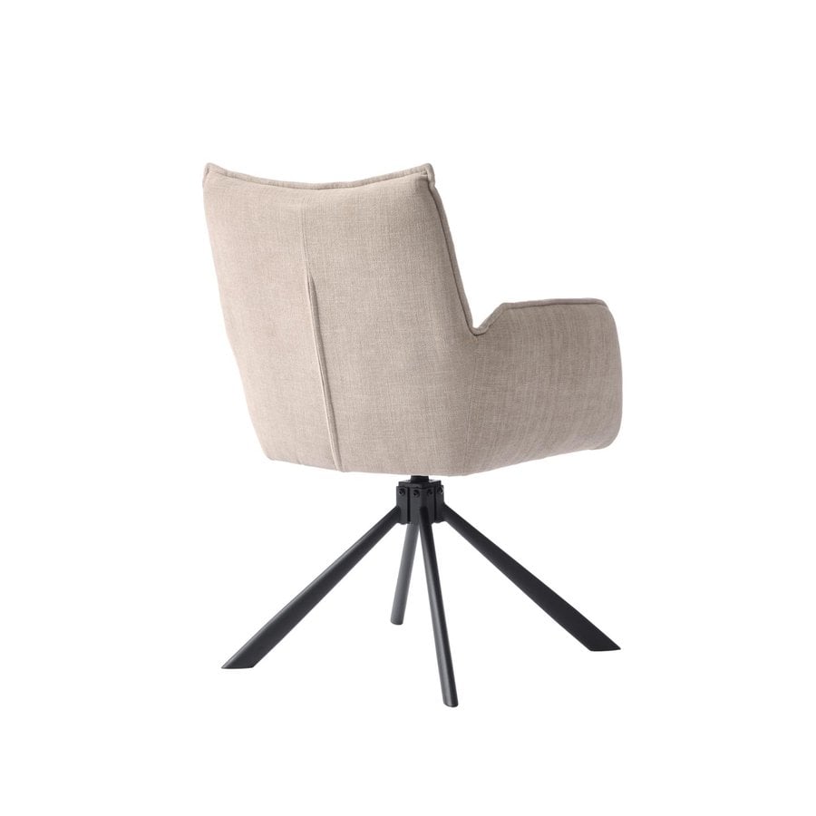 Marilla Lænestol i Linen Polyester med Drejefunktion & Ben i Sort Stål fra Unique Furniture | B59xD65xH88 cm - Billede 4