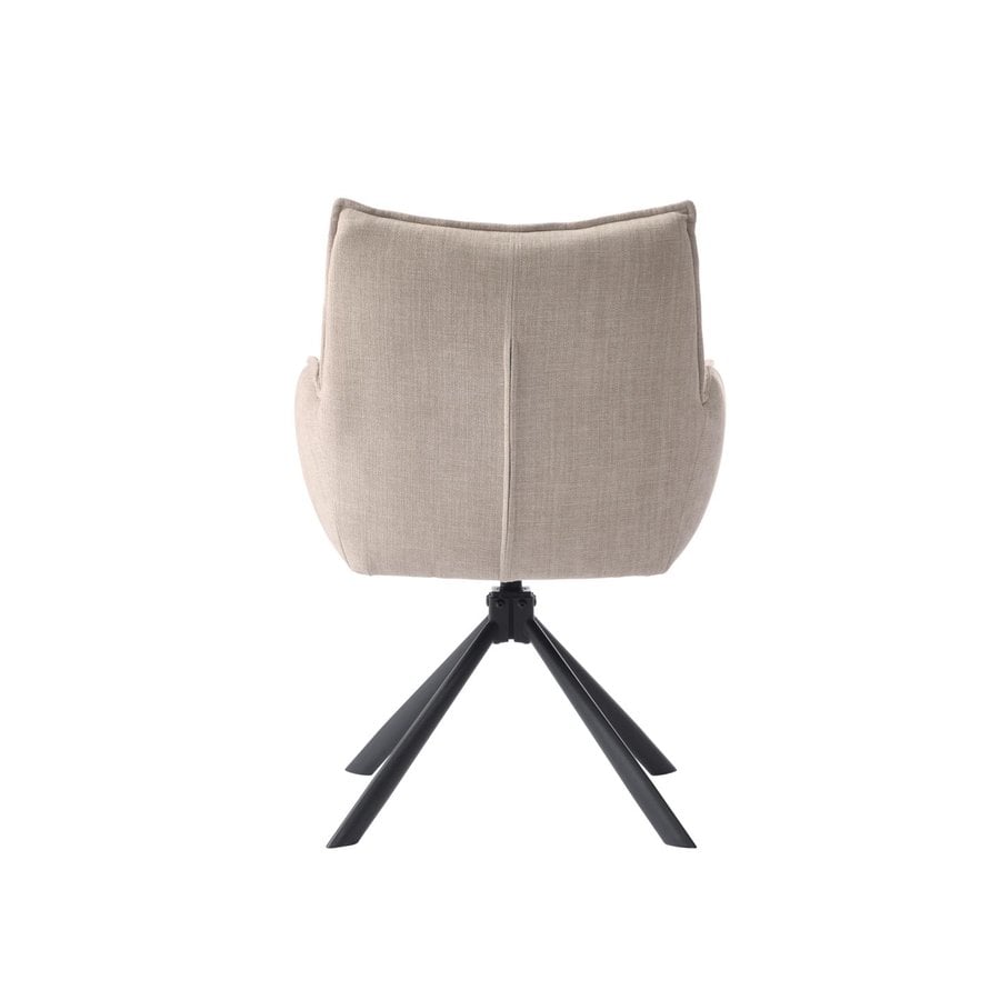 Marilla Lænestol i Linen Polyester med Drejefunktion & Ben i Sort Stål fra Unique Furniture | B59xD65xH88 cm - Billede 5