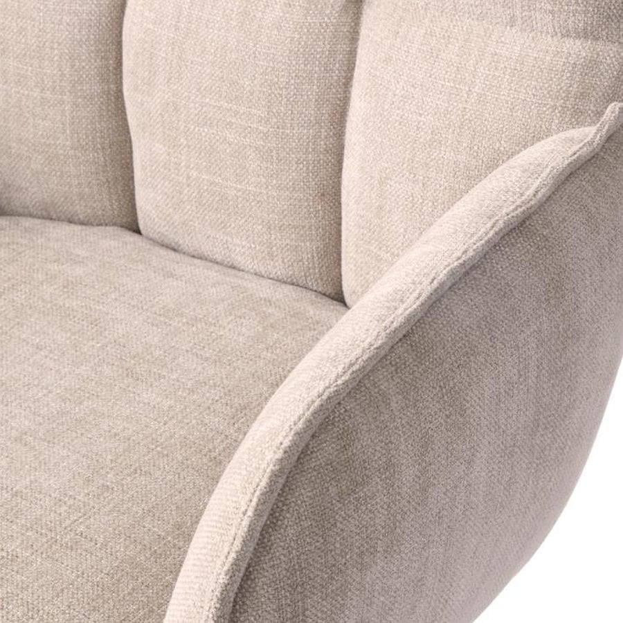 Marilla Lænestol i Linen Polyester med Drejefunktion & Ben i Sort Stål fra Unique Furniture | B59xD65xH88 cm - Billede 6