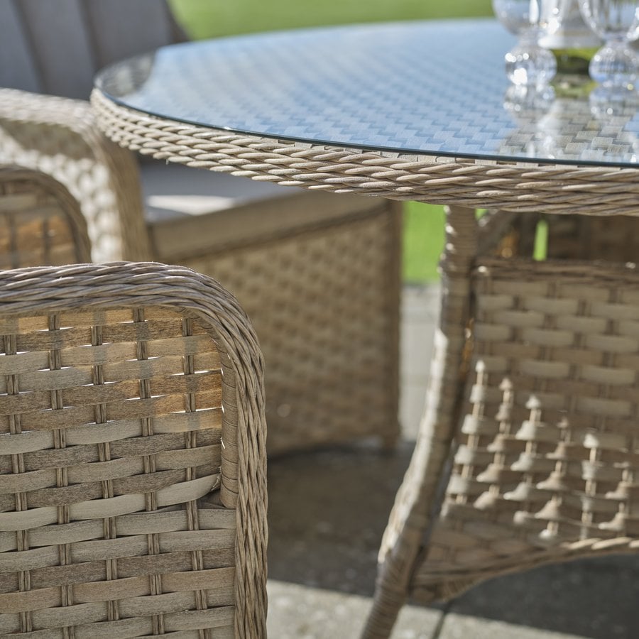 Cocos Rundt Udendørs Spisebord i Flettet Rattan med Glasplade fra Lexpo Living | Ø150x75 cm hos uniquebeds, home & living - Billede 4