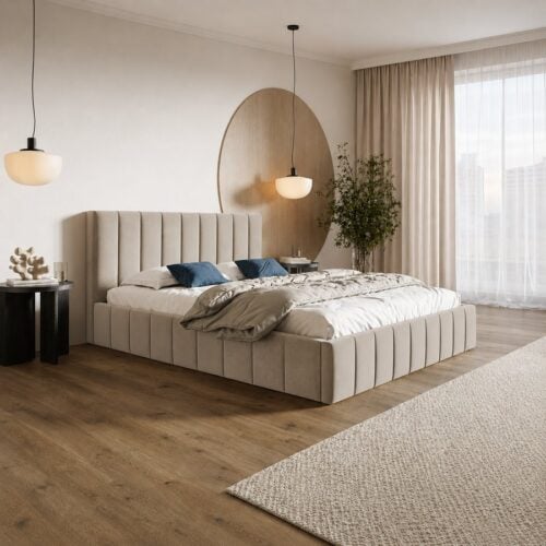 Gold Model 10 Polstret Sengeramme Med Opbevaring Fra CozyQuilt Sleep | Håndlaves i Møbelstof, Fløjl, Velour & Læder hos uniquebeds, home & living - Billede 3