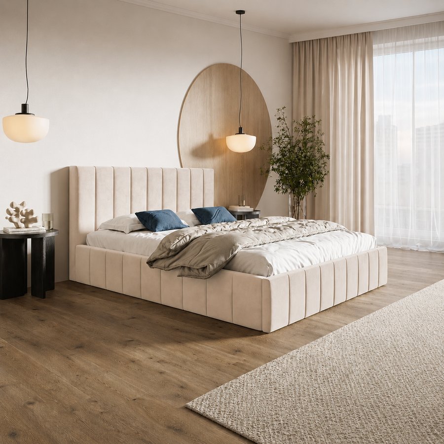 Gold Model 10 Polstret Sengeramme Med Opbevaring Fra CozyQuilt Sleep | Håndlaves i Møbelstof, Fløjl, Velour & Læder hos uniquebeds, home & living - Billede 5