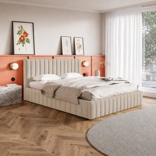Gold Model 11 Polstret Sengeramme Med Opbevaring Fra CozyQuilt Sleep | Håndlaves i Møbelstof, Fløjl, Velour & Læder hos uniquebeds, home & living - Billede 4