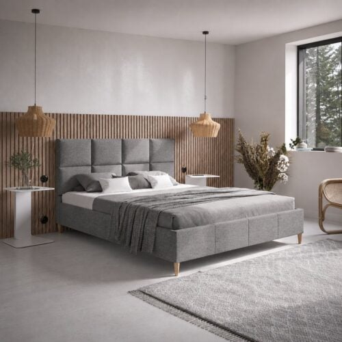 Lux Model 1 Polstret Sengeramme Fra CozyQuilt Sleep | Håndlaves i Møbelstof, Fløjl, Velour & Læder hos uniquebeds, home & living - Billede 3