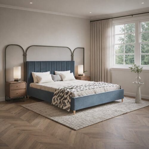Lux Model 2 Polstret Sengeramme Fra CozyQuilt Sleep | Håndlaves i Møbelstof, Fløjl, Velour & Læder hos uniquebeds, home & living - Billede 3